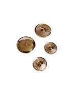 2-dierkový zlatý gombík -15 mm (6 ks)