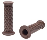 Radenie na riadidlá motocykla Retro Karo Rubber Dark Brown 22 / 24,5 -123