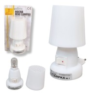 BIELA ​​nočná lampa + E14 žiarovka TEPLÁ FARBA IP20 spálňa do zásuvky