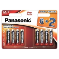 PANASONIC Pro Power alkalické batérie 1,5V LR06 6+2 AA 8 ks.