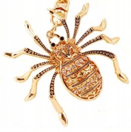 KEYRING Kľúčenka Spider, zlatá, zirkóny