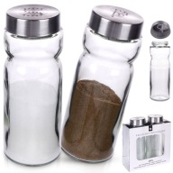 SOĽNIČKA A PAPRIKA, veľká soľnička, sklenená korenička, korenie