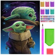 DIAMANTOVÁ VÝŠIVKA Diamantová maliarska mozaika 5D detská sada YODA