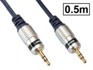 JACK kábel 3,5mm 3P TRS stereo zástrčka-zástrčka VITALCO 0,5m
