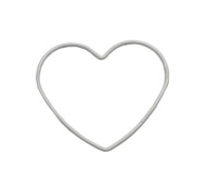 Kovová obručová základňa MACRAME HEART WHITE 12 cm
