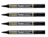 Pentel N850 čierny okrúhly permanentný popisovač x 4