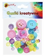 Kreatívne ozdobné gombíky PASTEL 40g 75 ks