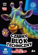 Čierny technický blok 10 listov 170g A4 Astra