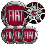 4 Emblémy Stredy ráfikov Kryty kolies Kolesá FIAT SET TOP 53 mm