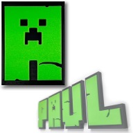 KAJAWIS XL písmená v štýle minecraft 3D nálepky na stenu MENÁ písmená 1ks