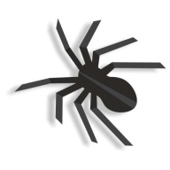 Kartónová DEKORÁCIA PAVÚK 3D, samolepiaca, VEĽKÁ