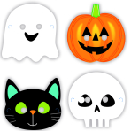 Halloweenske papierové masky 16 x 23 cm