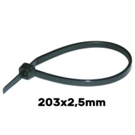Sťahovacie pásky 203 x 2,5mm UV čierna HAUPA 100 ks