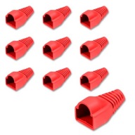 Gumový kryt na zástrčku RJ45, 10 kusov, červený