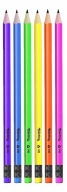 6x TROJUHOLNÍKOVÁ HB NEON COLORINO detská ceruzka