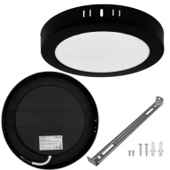 Prisadené stropné svietidlo Plafon LED okrúhle čierne 12W 17cm 4000K