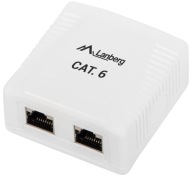 DVOJITÁ ZÁSUVKA RJ45 LAN CAT 6 NA POVRCHOVÁ MONTÁŽ