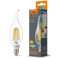 E14 C35 LED žiarovka 6W = 60W 806lm 4000K vlákno