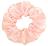 Gumičky do vlasov scrunchie, ružový satén, bez spojov, satén