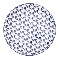 Jedálenský tanier NAVIA, námornícka modrá, s kvetmi, 27 cm, HOMLA