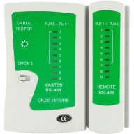 TESTER SIEŤOVÝCH KÁBLOV RJ45 RJ11 LED