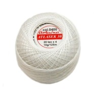Cordonek Atłasek 30 biely 0400 ARIADNA 10g/125m
