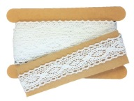 TEHLA BAVLNENÁ ČIPKA, BIELA, 4M, 1,9CM, ZDOBA