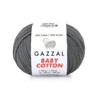 Gazzal Baby Bavlnená priadza 3450 - 50g tmavošedá