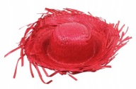 havajský klobúk STRAW hawaii RED outfit