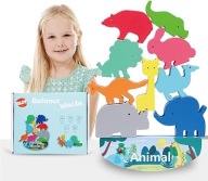 DREVENÉ PUZZZLE ZVIERATKÁ BALANCE BALANCE PRE DETI 3+ ZVIERIČKOVÉ BLOKY