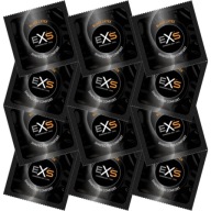 Klasické kondómy EXS BLACK LATEX, sada 12 ks, čierne