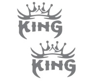 Nálepka Nálepka Nápis King King Silver 2 ks UV