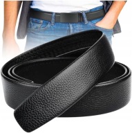 Pánsky vymeniteľný opasok bez spony, eko koža, čierny