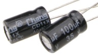 Elektrolytický kondenzátor 100uF/35V 105'C 6,5x12mm (10 ks) /1816-10