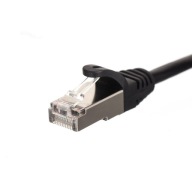 RJ45 prepojovací kábel, kat. 6 FTP F/UTP, 1m, Netrack, čierny