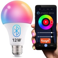 E27 12W CCD smart LED žiarovka, stmievateľná BT RGB