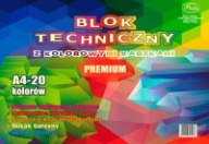 Technický blok A4 farebný 20 listov 160g Protos
