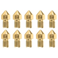 SET 10 x MK8 0,4 MOSADZNÁ tryska CREALITY ENDER 3 5 PRO V2 TRYSKA DELOstrelectvo