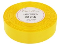 Stuha saténová páska na ozdobu, ozdobná čelenka 25mm 32mb žltá