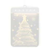 Vitrážový vianočný stromček LED vianočné ozdoby na okno 15,5cm