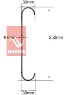 Prívesky, háčiky C Fi-6mm l-25 cm