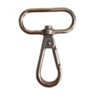 Kovová karabina na popruh tašky, veľká strieborná, 30 mm, 2 ks