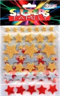 Glitter STARS FOAM STICKERS, mix veľkostí