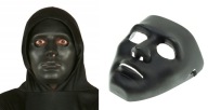 plastová maska ​​BLACK dark face Halloween