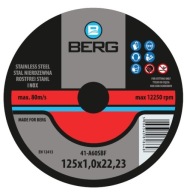 BERG INOX REZNÝ KOTÚČ NA NEREZ 1,0 125x1,0x22 1,0mm NEREZ