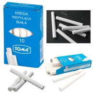 Biela bezprašná školská krieda, 10 ks