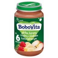 BoboVita Jablká, banány, maliny s kukuričnou kašou 190g