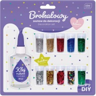 GLITTER UMELECKÝ SET LEPIDLÁ FLITRY GLITTER