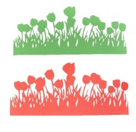Jarná hranica kvety tulipány výzdoba okno tabule škol