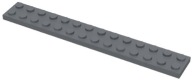 LEGO TANIER 2X14 - TMAVO SIVÁ Č. 91988 - 1ks.